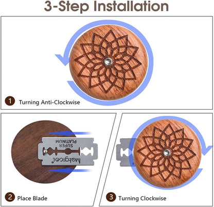 Wooden Bread Lame Disc with 5 Blade Replacements